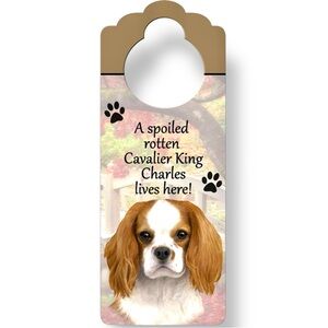 Cavalier King Charles Spaniel Dog Doorknob Sign 10”